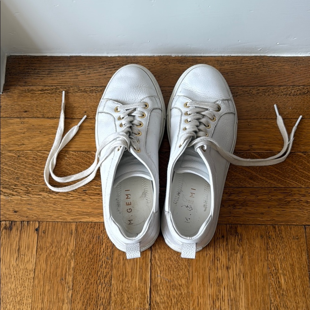 M. From White Leather Sneakers (size 37.5) - Picture 4 of 4